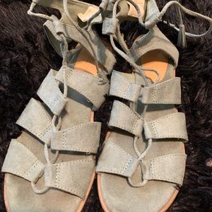 Suede blue sandals